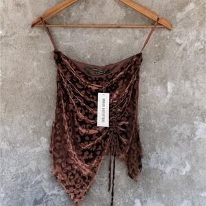 🐆Urban Outfitters velvet burnout leopard Top | Handkerchief Hem | SP